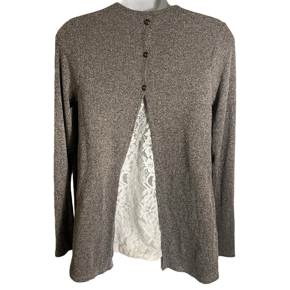 Tea n Rose Lace Back Cardigan Sweater Size S